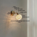 Axyaa Ceramic Vintage LED Wall Light Round Lampshade Design Pull Chain