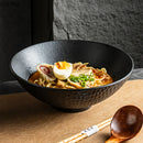 Axyaa Frosted Ceramic Hammer Patterned Serving Bowl for Salad, Ramen, Soup, Pasta