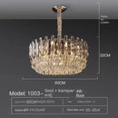 Axyaa Nordic Gold Crystal Ceiling Chandelier: Luxury LED Lighting for Home Decor