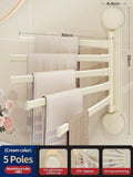 Axyaa Suction Cup Rotating Towel Rack - Wall Mounted Bathroom Storage Rack