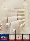 Axyaa Suction Cup Rotating Towel Rack - Wall Mounted Bathroom Storage Rack