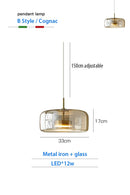 Axyaa Glass Chandelier with Adjustable Cord - Elegant Home Lighting for Dining Room