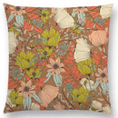 Axyaa Botanical Floral & Butterfly Cushion Cover - Home Decor Sofa Pillow Case