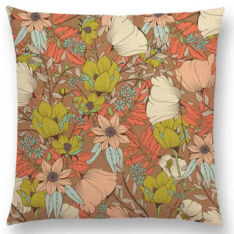 Axyaa Botanical Floral & Butterfly Cushion Cover - Home Decor Sofa Pillow Case
