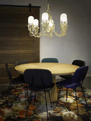 Axyaa Lustre Glass LED Chandeliers: Elegant Dimmable Hanging Lamps for Living Room