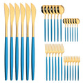 Axyaa Mint Gold Cutlery Set Stainless Steel Silverware Kitchen Tableware