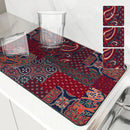 Axyaa Vintage Absorbent Drain Pad Kitchen Bathroom Placemat - Anti-Slip and Splash-Proof