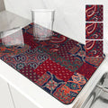 Axyaa Vintage Absorbent Drain Pad Kitchen Bathroom Placemat - Anti-Slip and Splash-Proof