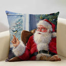 Axyaa Christmas Tree Santa Claus Cushion Cover 45x45cm