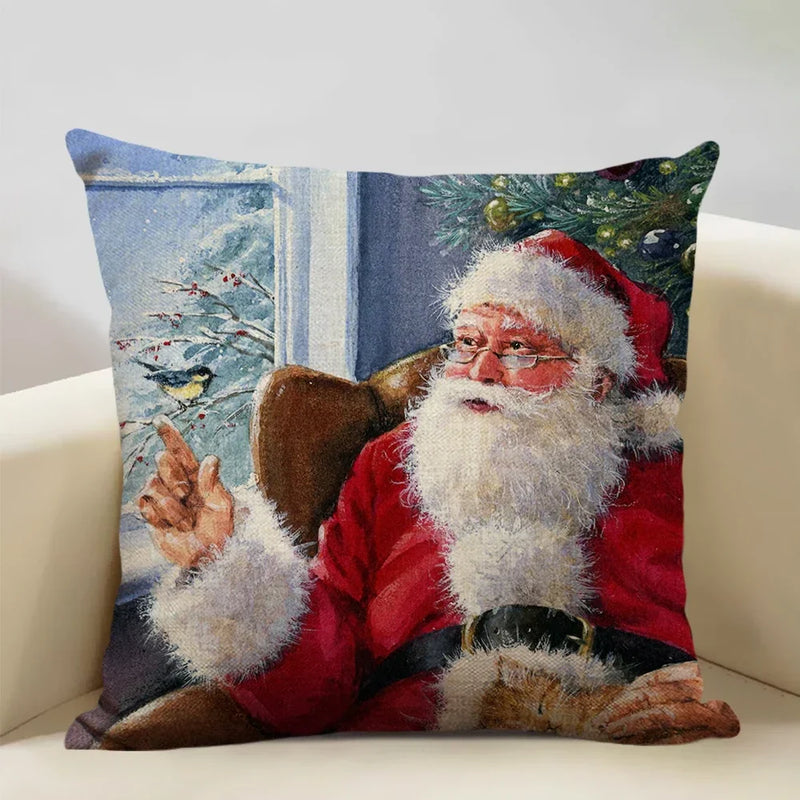 Axyaa Christmas Tree Santa Claus Cushion Cover 45x45cm