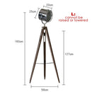 Axyaa Wooden Tripod Floor Lamp - Industrial Vintage Style for Home, Study, Bar, Hotel