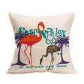 Axyaa Summer Flamingo Linen Pillowcase - 45*45cm