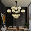 Axyaa Luxury Crystal Chandelier: Modern Duplex Main Lighting for High-Grade Living Room
