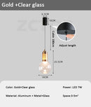 Axyaa Glass Bulb Pendant Light: Minimalist LED Chandelier for Dining, Bedroom, Kitchen