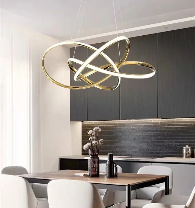 Luxury Gold Ring Chandelier by Axyaa - Modern Nordic Style Lighting for Home Decor