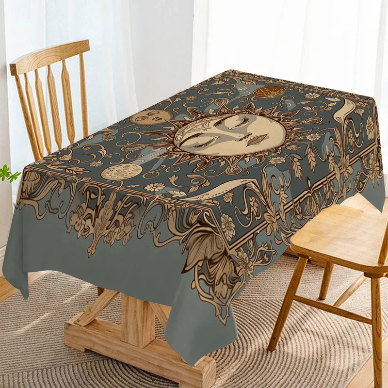 Axyaa Sun Moon Blues Table Runner for Home Kitchen Decor.
