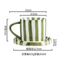 Axyaa Minimalist Stripe Ceramic Coffee Cup and Saucer Set