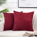 Axyaa Corduroy Patchwork Throw Pillow Cover - Boho Aesthetic Home Decor