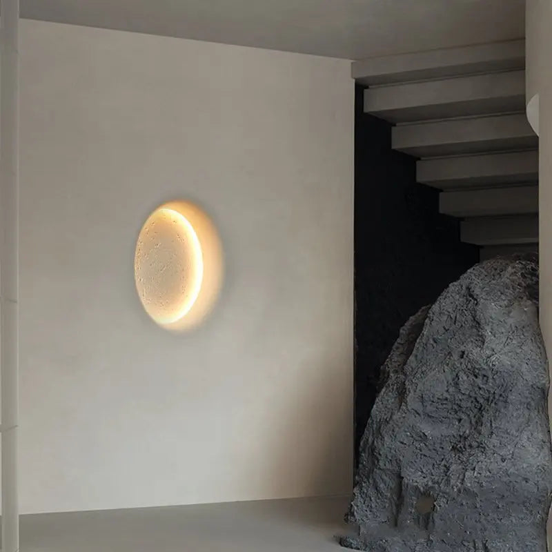 Axyaa Moon Gypsum Wall Lamp for Creative Bedroom and Living Room Decor