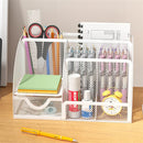Axyaa Metal Pen Holder Pencil File Storage Rack 7 Grid Office Desk Organizer