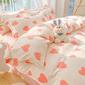 Axyaa Kawaii Kids Girls Bedding Set, Cute Print Duvet Cover, Single/Full/Queen Size
