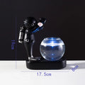 Axyaa Astronaut Diver Glass Vase with LED Light Desktop Decor and Flowers Hydroponics