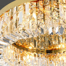 Axyaa Luxury Gold Crystal Chandelier LED Ceiling Light for Dining and Living Room