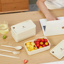 Axyaa Square Divided Lunch Box: Portable, Microwave Safe, Large Capacity, Sealed