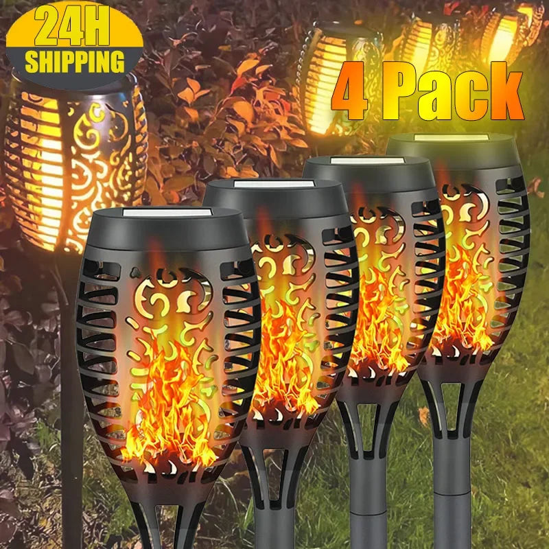 Axyaa Solar Flame Torch Lights: Flickering Waterproof Outdoor Garden Decoration