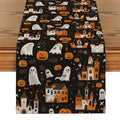 Axyaa Halloween Pumpkin Head Table Runner Dining Table Decorations