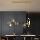 Axyaa Glass Round Head Black Pendant Light for Modern Minimalist Bedroom