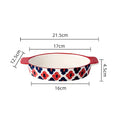 Axyaa Ceramic Oval Baking Dish Pan with Handle - Kitchen Roasting Lasagna and Cheese Pan