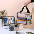 Axyaa Clear Toiletry Bag Set: 3pcs, Large Capacity, Travel Organizer, Makeup Pouch