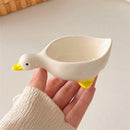 Axyaa Ceramic Duck Seasoning Dish Set - Cute Design Mini Bowl for Afternoon Tea