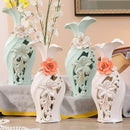 Axyaa Ceramic Gilded Vase Decorations for Modern Living Room and Dining Table