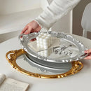 Axyaa Gold Plastic Glass Storage Tray for Home Decor and Organization