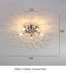 Axyaa Modern Silver Crystal Chandelier LED Pendant Lamp for Dining Room