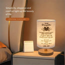 Axyaa LED European Cloth Table Lamp with Solid Wood Base & USB Plug
