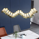 Axyaa Golden Chandelier LED Warm White Dimming Light for Modern Interior Decor
