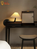 Axyaa Solid Wood Table Lamp LED E27 Minimalist Zen Art Decor Desk Light