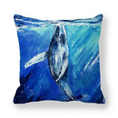Axyaa Ocean Blue Whale Throw Pillow Cover, 45x45CM, Sea Fish Decor Pillows
