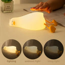 Axyaa Duck Patting Silicone Night Light: Rechargeable LED, Cute Children's Lamp, Home Decor