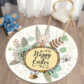 Round Rabbit Print Rug for Kids' Room | Axyaa's Cartoon Rabbit Mat