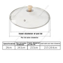 Axyaa Tempered Glass Chef Lid with Wooden Handle for Versatile Home Cooking
