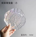 Axyaa Crystal Glass Plate Set for Dim sum, Fruit, Salad, Dessert - Small Size