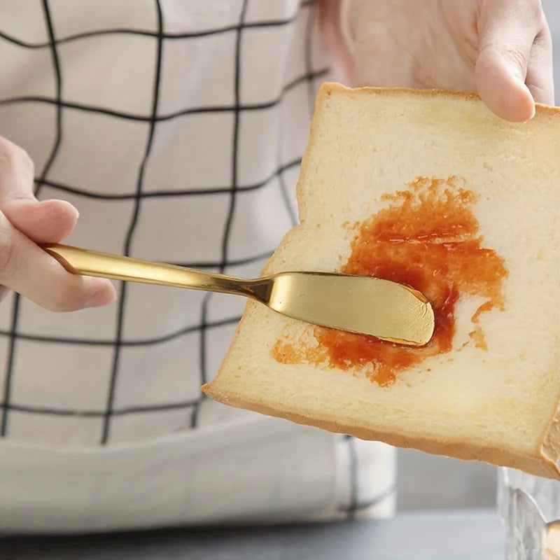 Axyaa Cheese Cutter & Golden Butter Knife Set