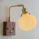 Axyaa Ceramic LED Wall Light Fixture Reading Coffee Modern Copper Bedside Lamp