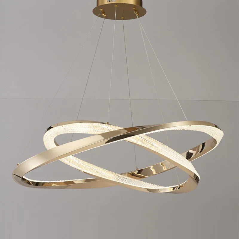 Axyaa Modern Circular Pendant Lamp for Living, Dining, Bedroom - Italian Light Luxury