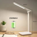 Axyaa LED Desk Lamp 3 Dimmable Levels Rechargeable Touch Night Light Foldable Table Lamp
