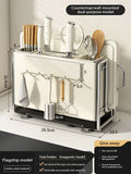 Axyaa Wall-mount Knife and Cutting Board Storage Rack